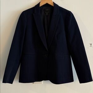J. Crew Stretch Cotton Navy Blue Blazer Women’s Size 8
